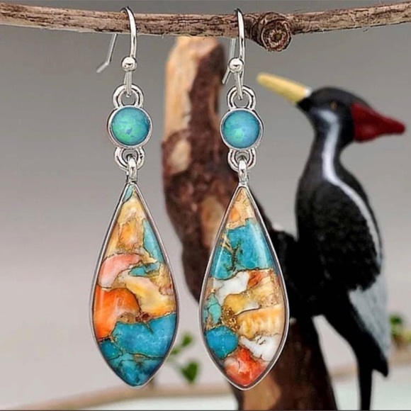 Blossom Boutique Jewelry - 1 LEFT! Turquoise Colorful Bohemian Earrings